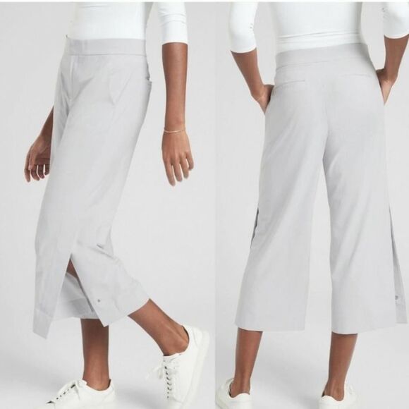 Athleta Pants - ATHLETA- Tribeca Crop Pant Wide Leg Grey Size 2
